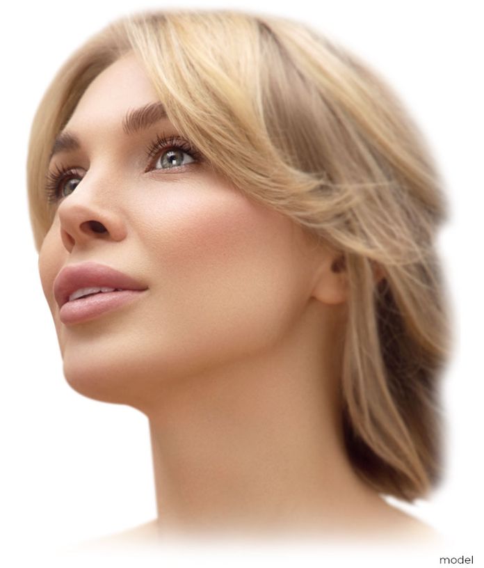 stock photo model for facelift and necklift